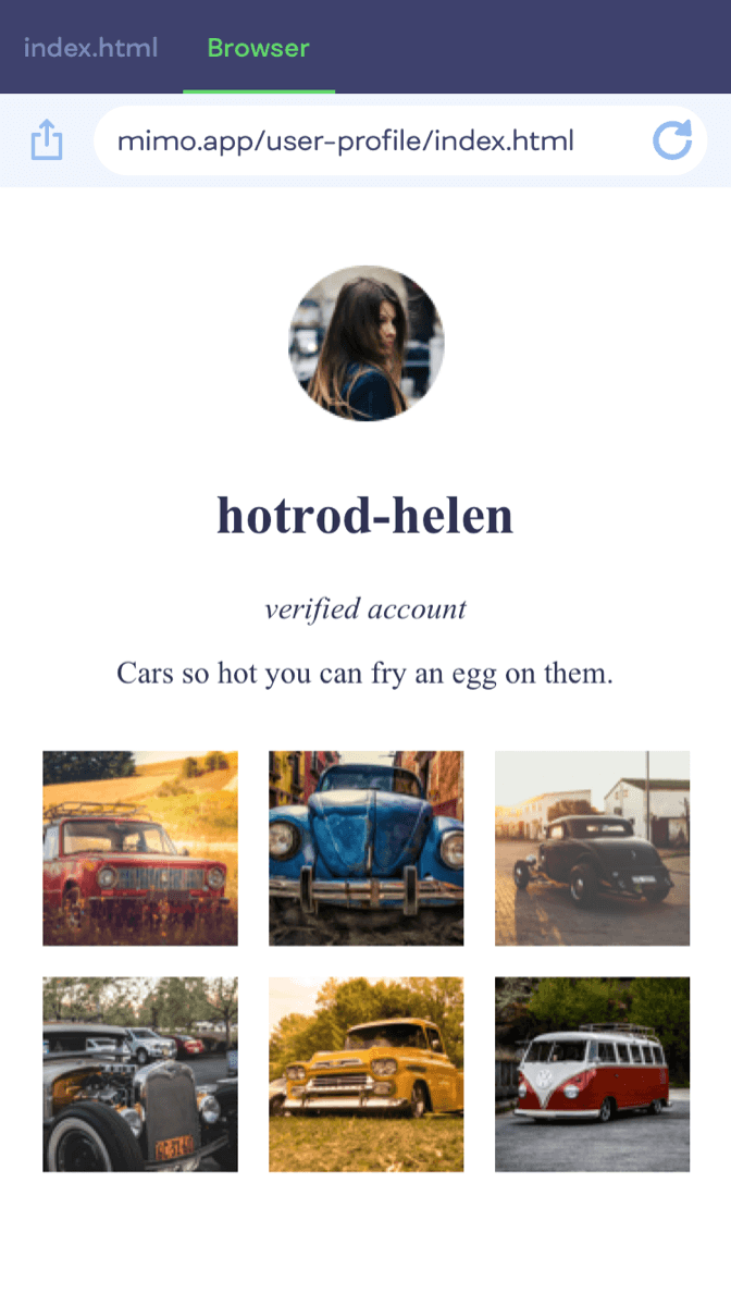 Showcase User Interface