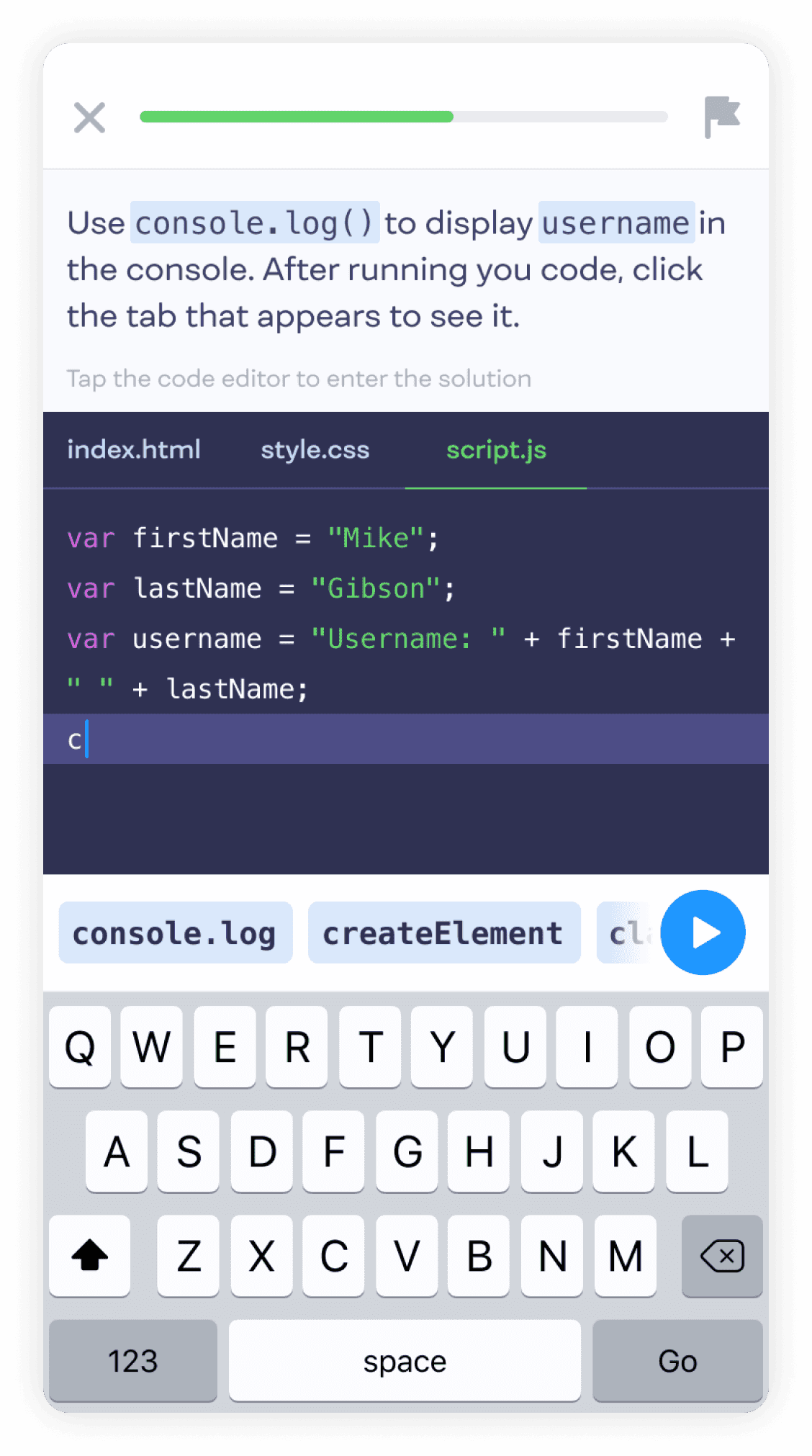 Showcase User Interface